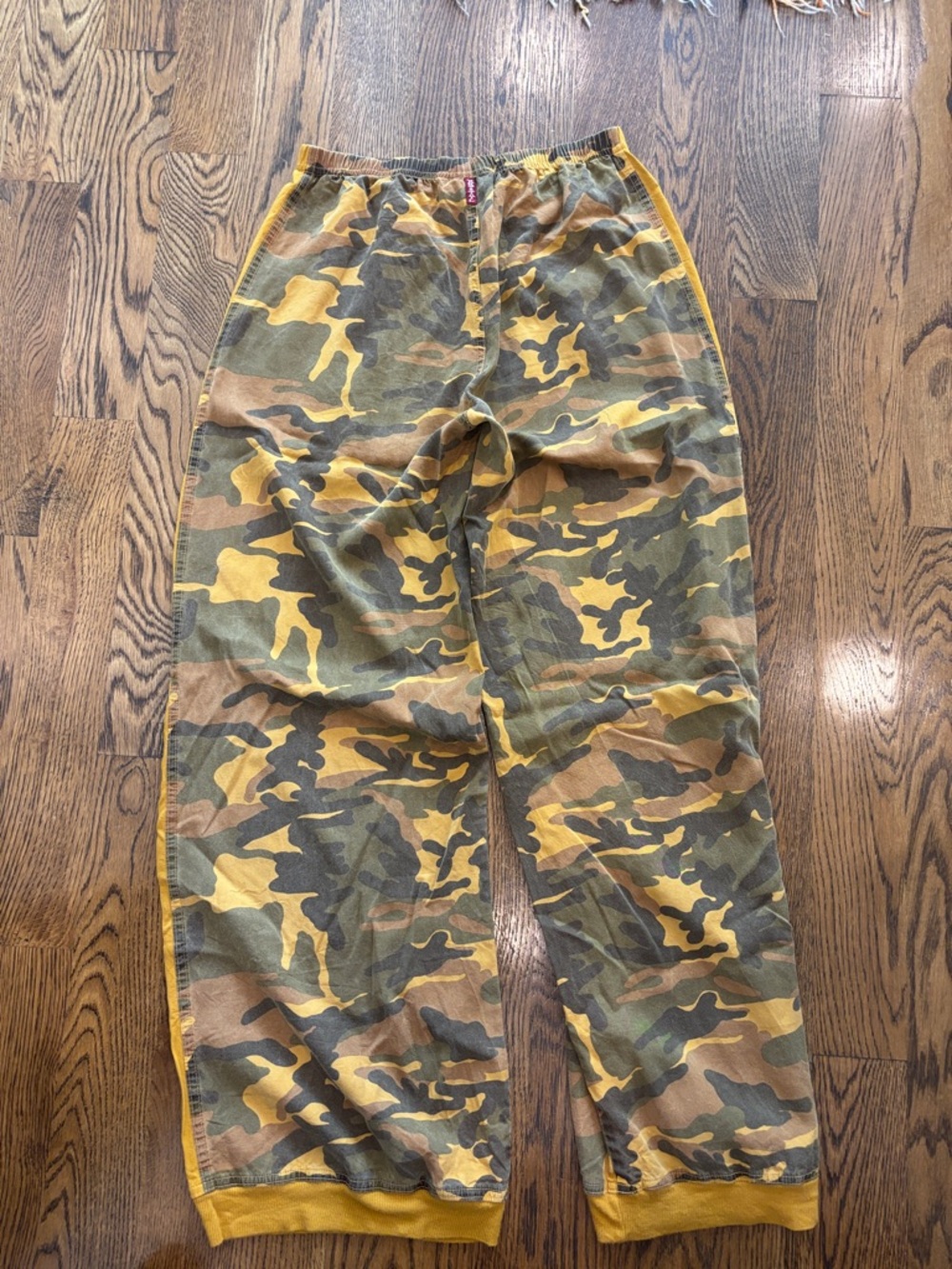 Hard Tail Camo Track Pants with Yellow Side Panels - Picture 4 of 5